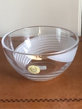 Lenox 120th Anniversary Windswept Crystal Bowl with Swirl Accents